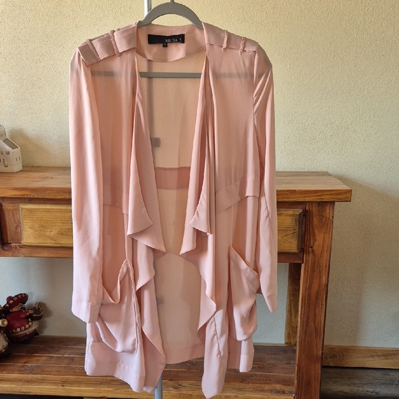 Dusty Rose Sheer Cardigan - Picture 1 of 6